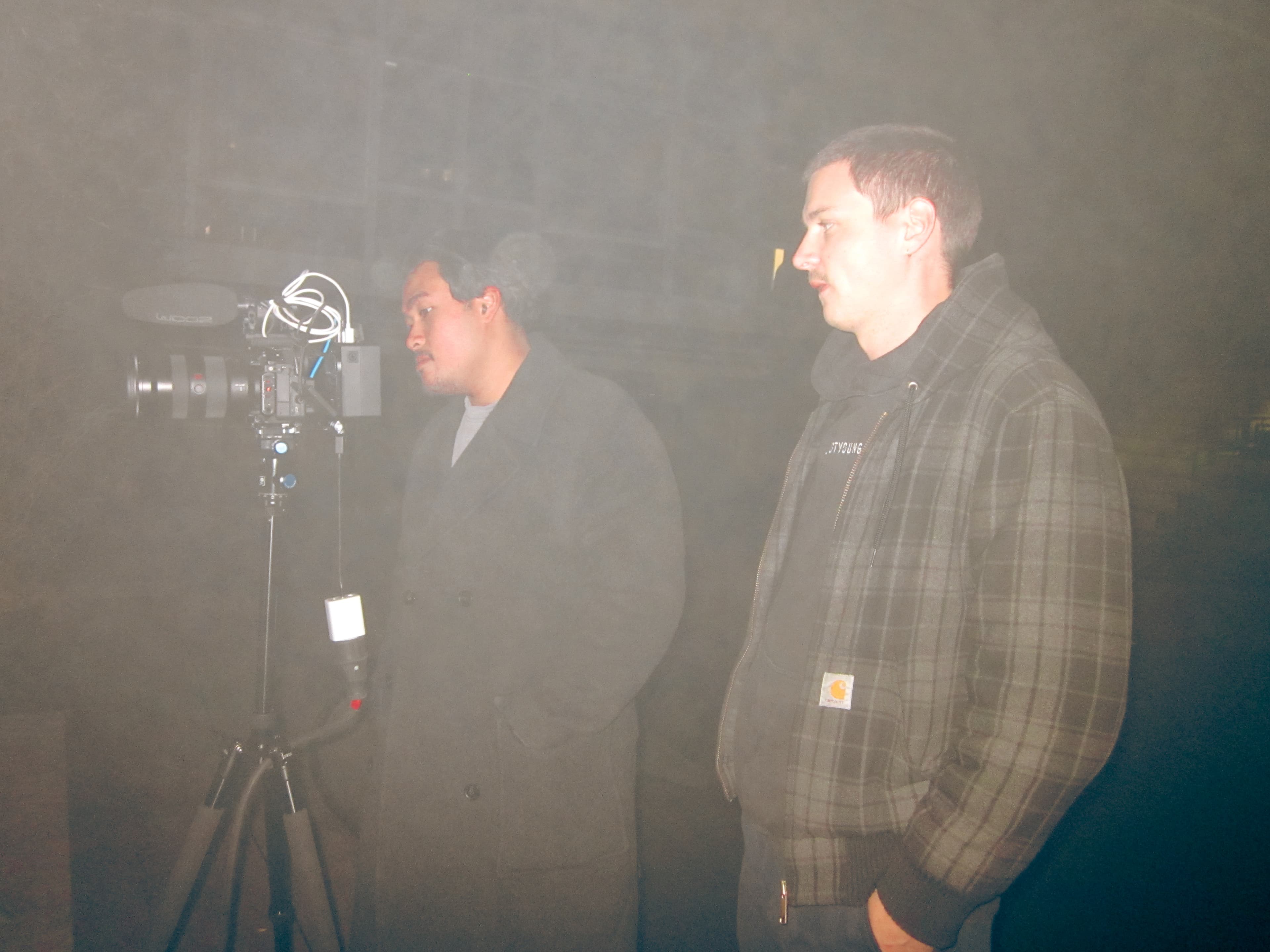 Monitoring an overview camera during a multicamera production with Max, known as lutsoflove on Instagram